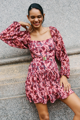 Hutch Dahlia Long-Sleeve Square-Neck Mini Dress | Anthropologie
