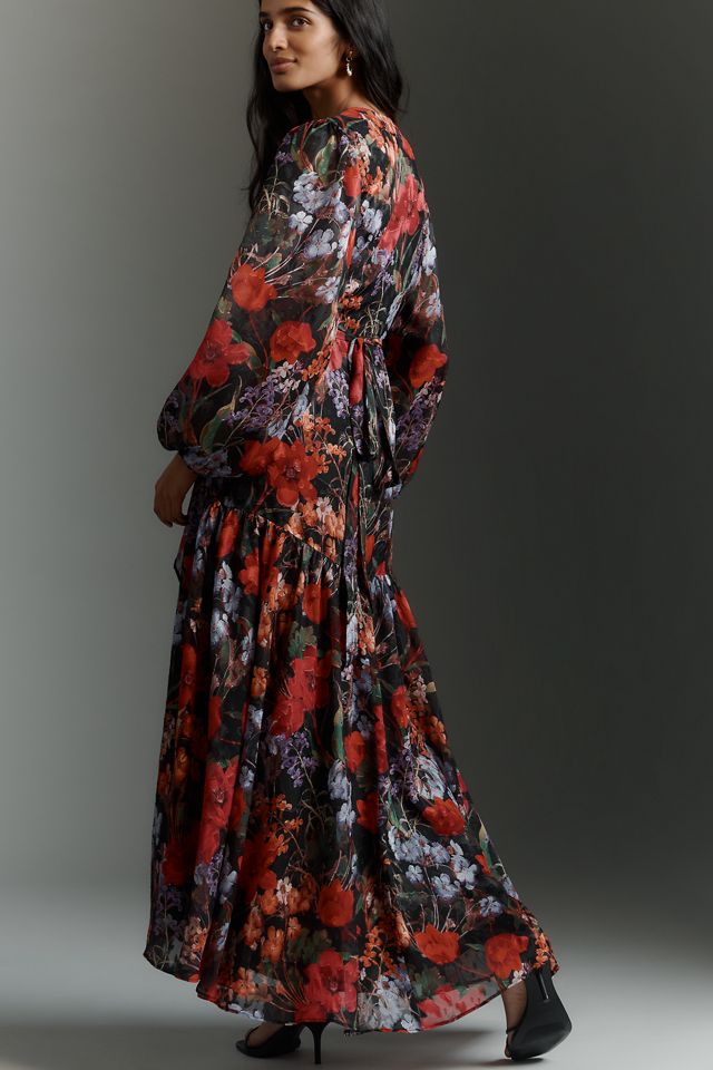 Hutch Marianne Belted Velvet Wrap Maxi Dress #3