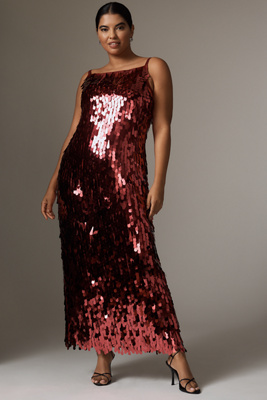 Sleeveless Sequin Maxi Dress