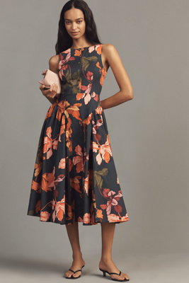 Hutch A-Line Poplin Midi Dress