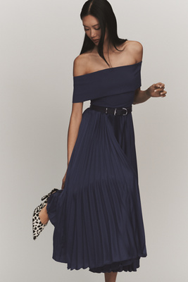Stockton Off-Shoulder Satin Maxi Dress