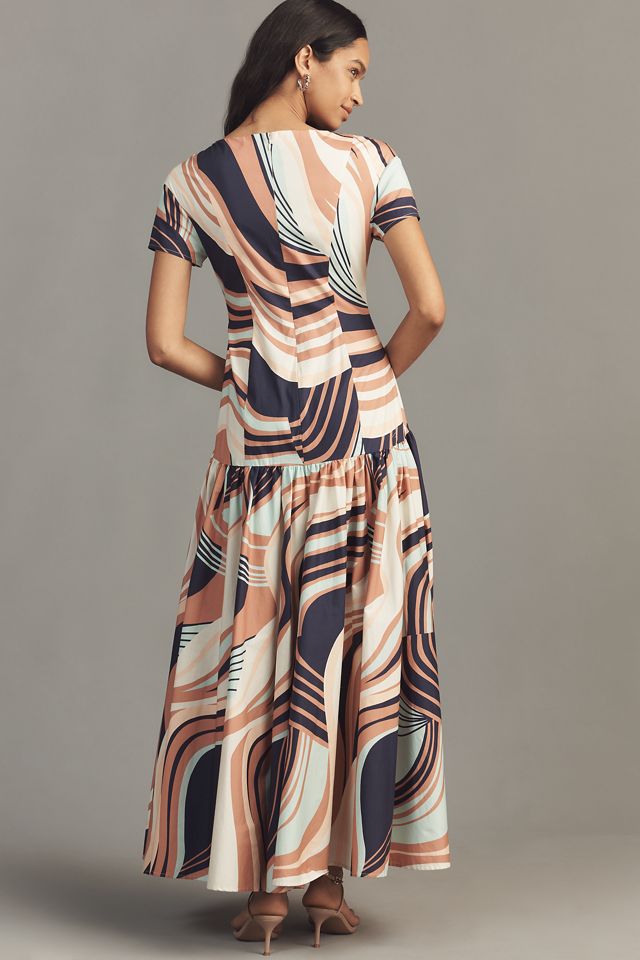 green emerald velvet dress Krista Maxi Dress in Poplin Navy main image 0