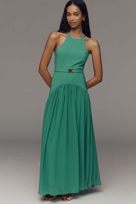 Retrofete Marcelle V-Neck Drop-Waist Maxi Dress | Anthropologie