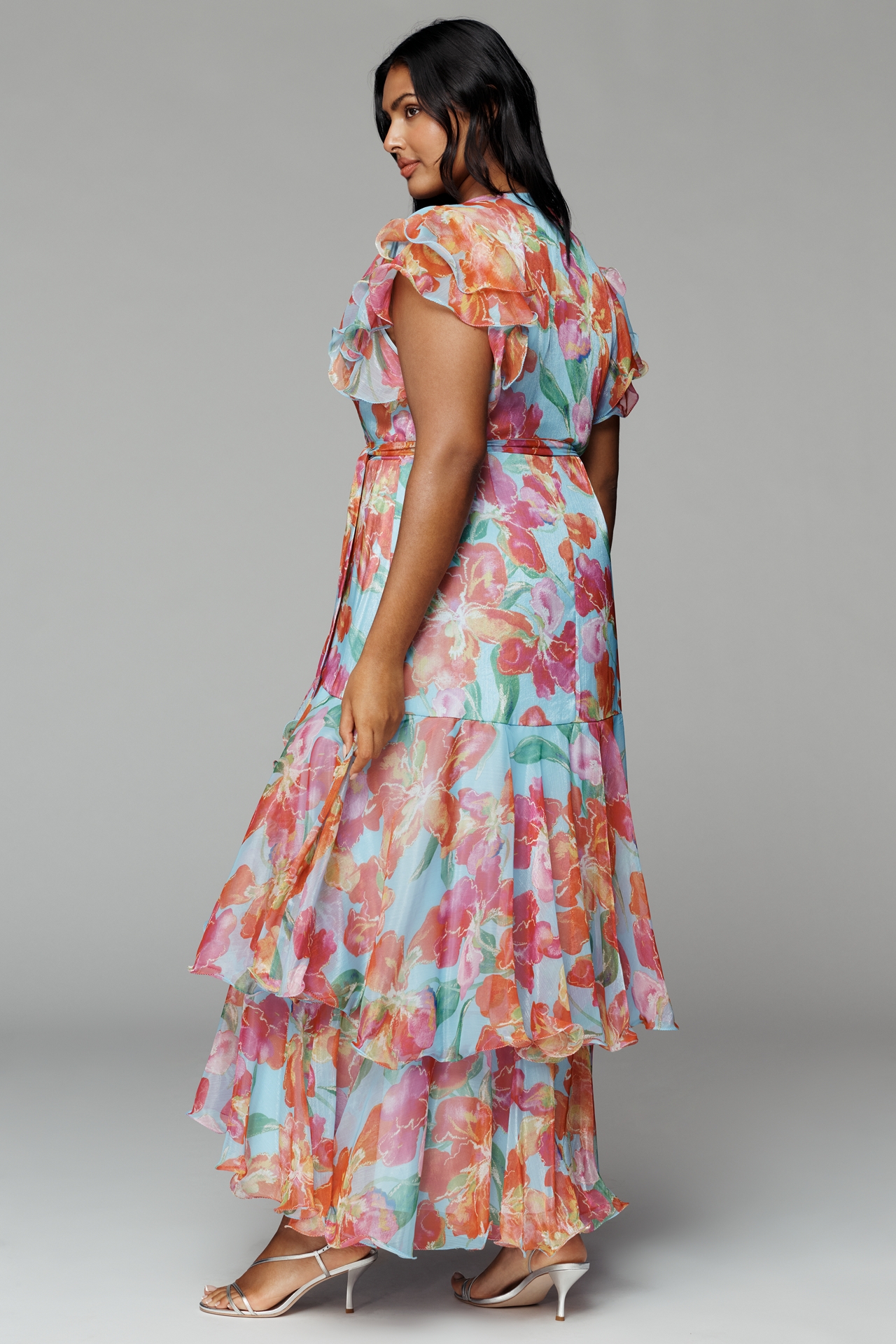 Hutch Samara Ruffle Midi Wrap Dress