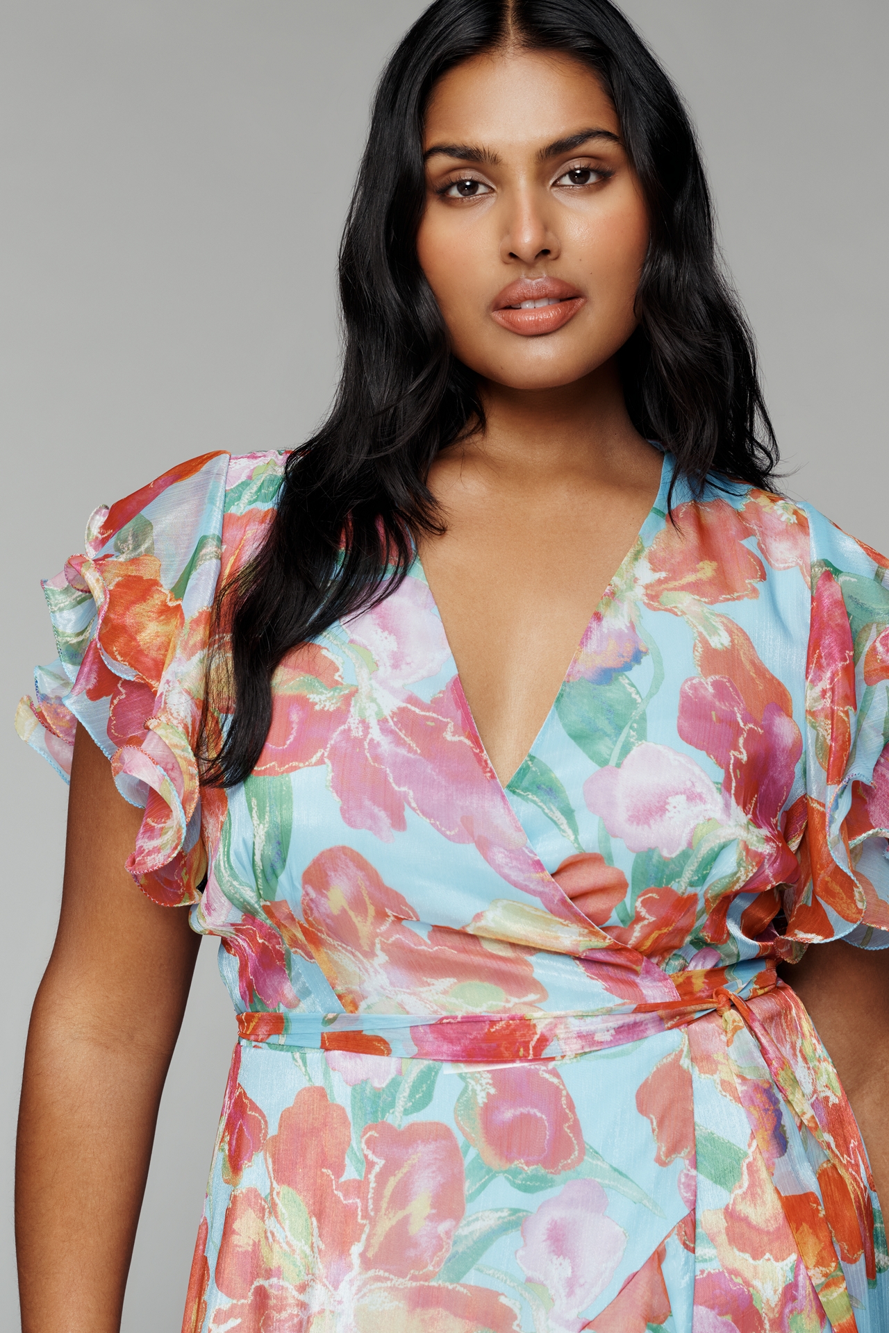 Hutch Samara Ruffle Midi Wrap Dress