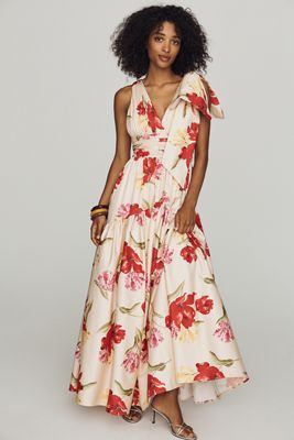 Hutch Zola Short-Sleeve Ruffle Wrap Midi Dress | Anthropologie