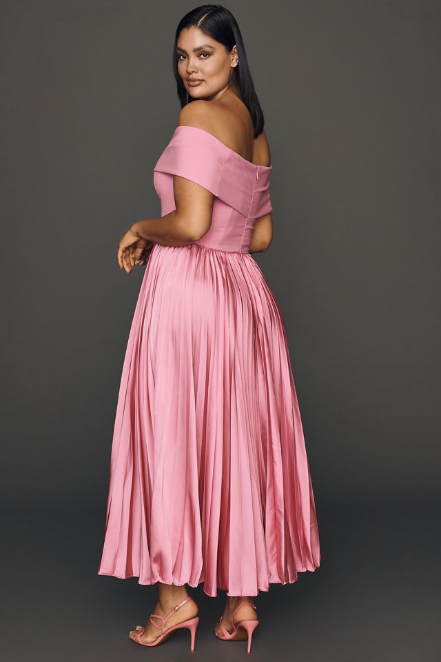 Hutch Off-Shoulder Twofer Midi Dress | Anthropologie