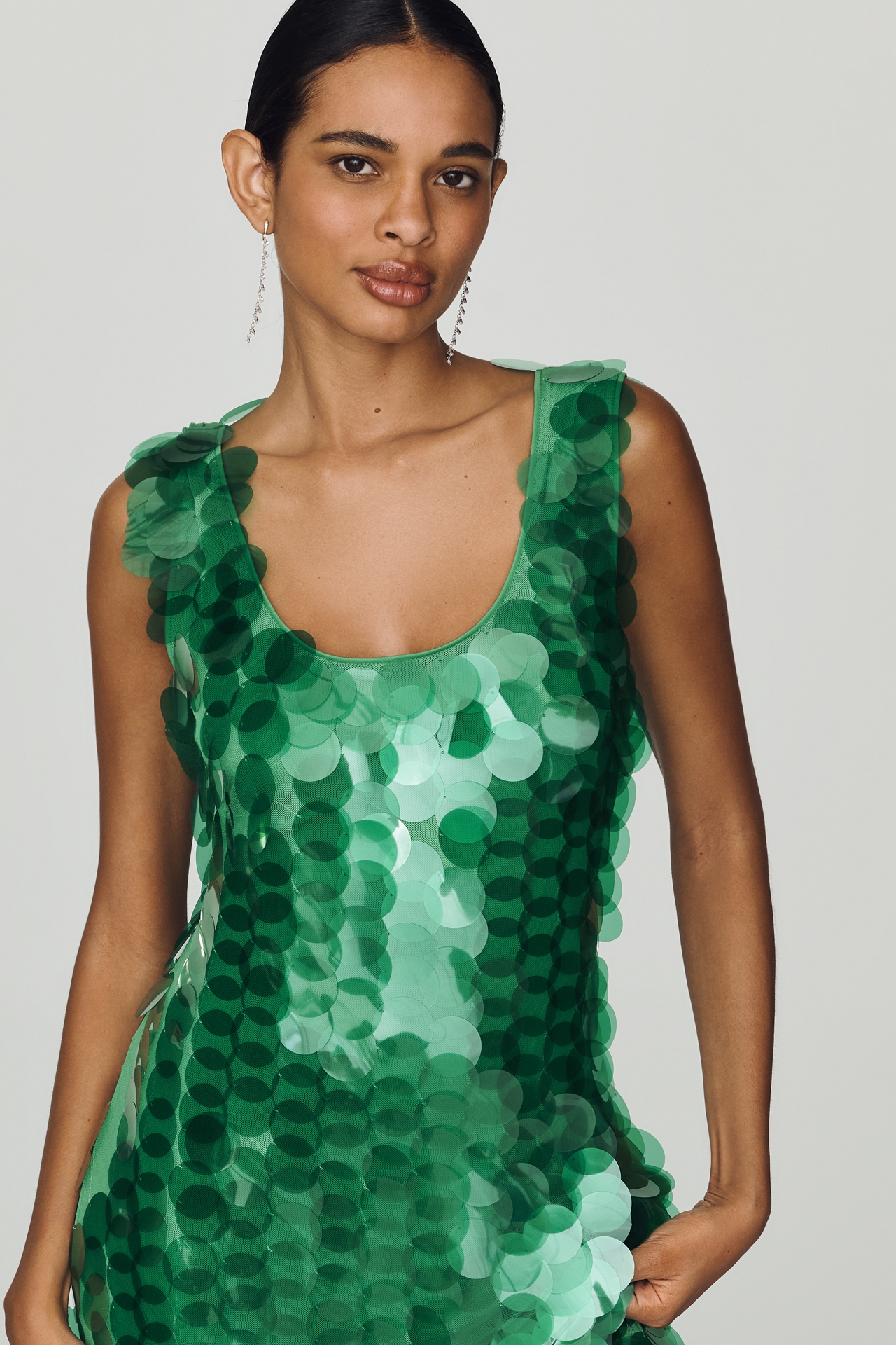 Hutch Scoop-Neck Sequin Midi Dress