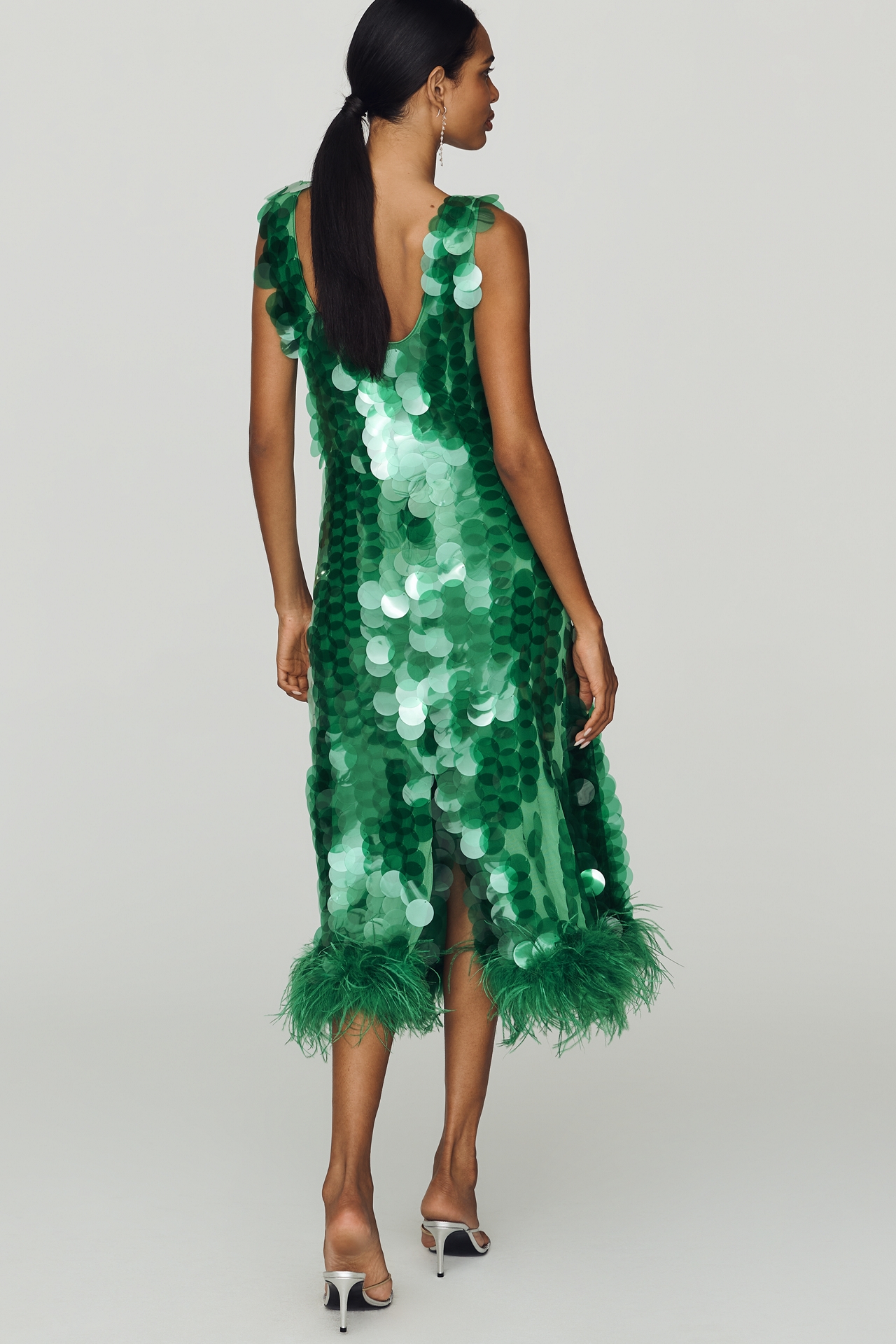 Hutch Scoop-Neck Sequin Midi Dress
