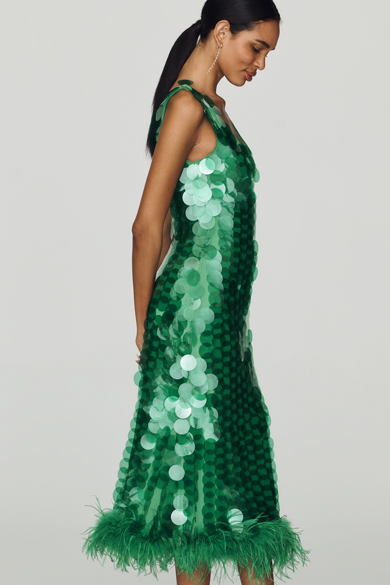 Hutch Scoop-Neck Sequin Midi Dress
