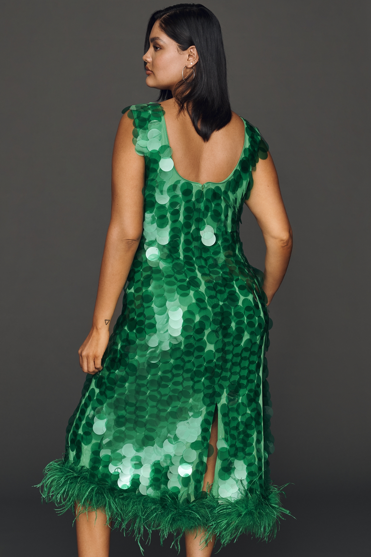 Hutch Scoop-Neck Sequin Midi Dress