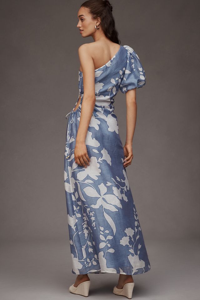 KIVARI Amelie One-Shoulder Side-Cutout A-Line Maxi Dress #1