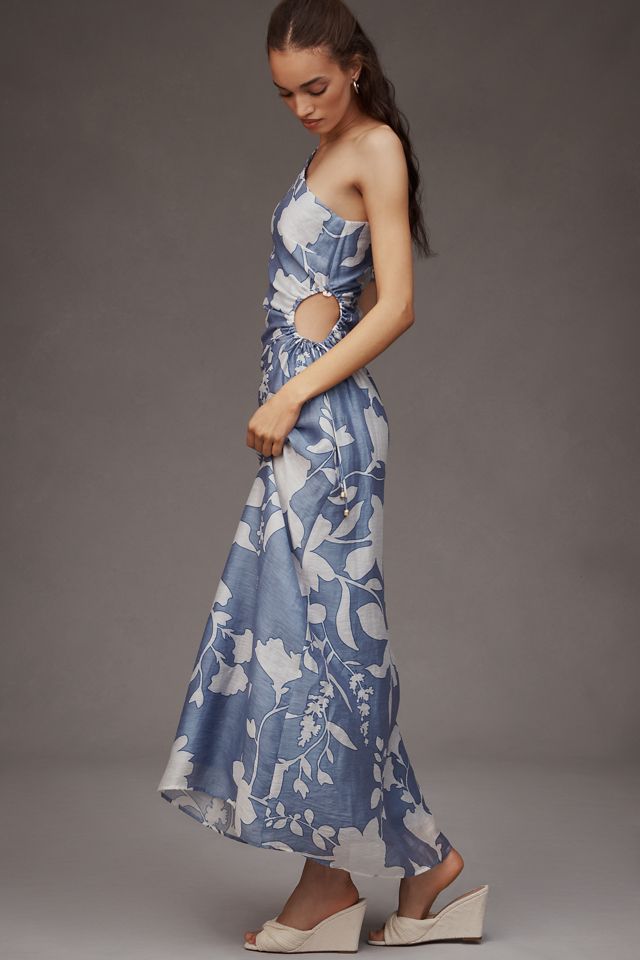 KIVARI Amelie One-Shoulder Side-Cutout A-Line Maxi Dress #3