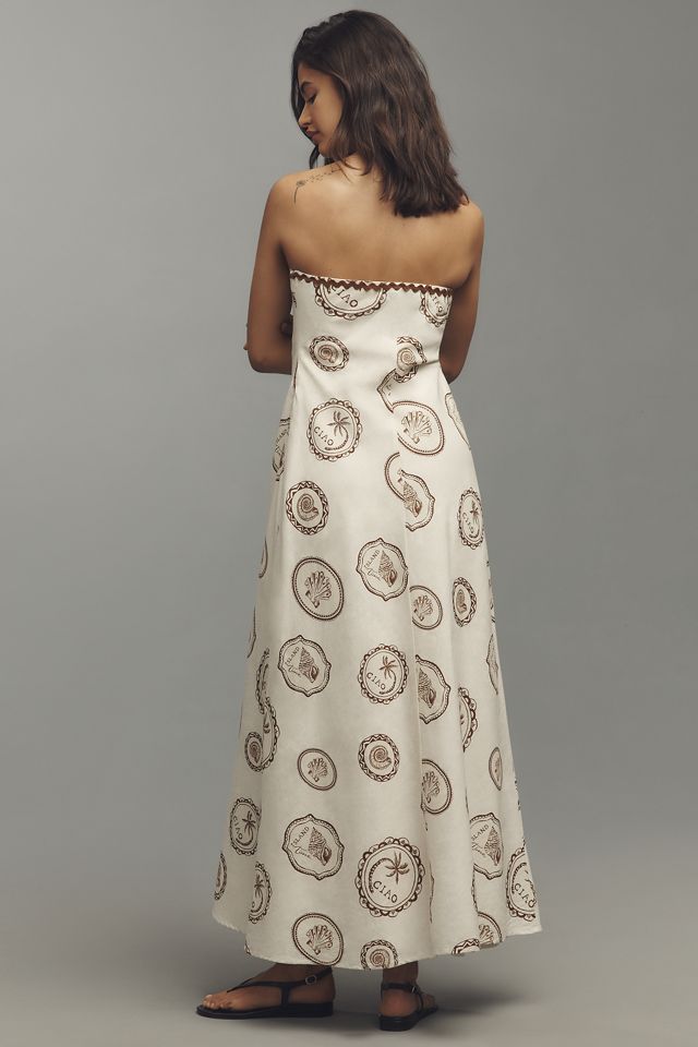 KIVARI Ciao Linen Blend Strapless Slip Maxi Dress #2