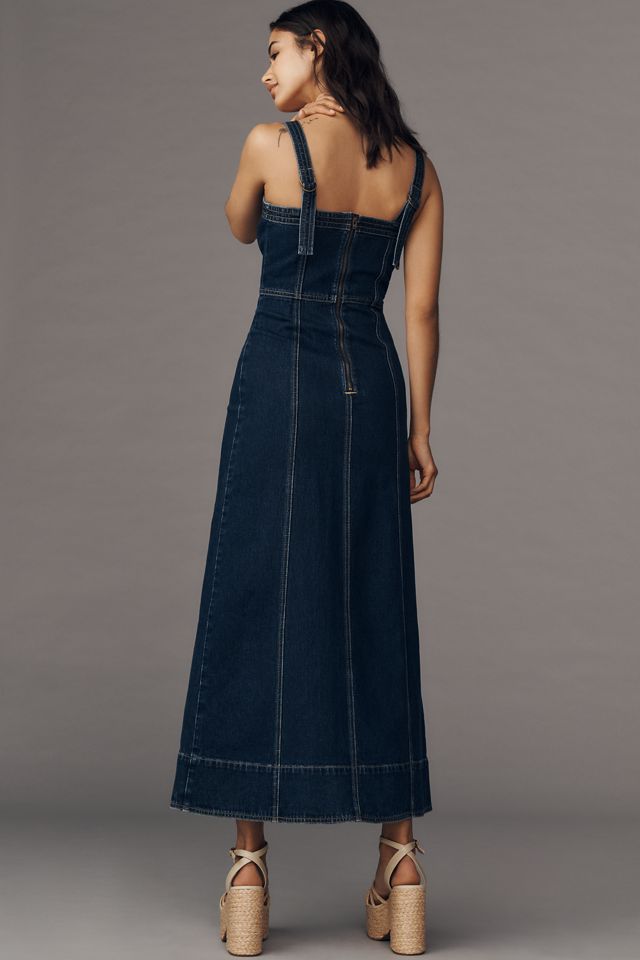 KIVARI Joelle Sweetheart Denim Midi Dress #2