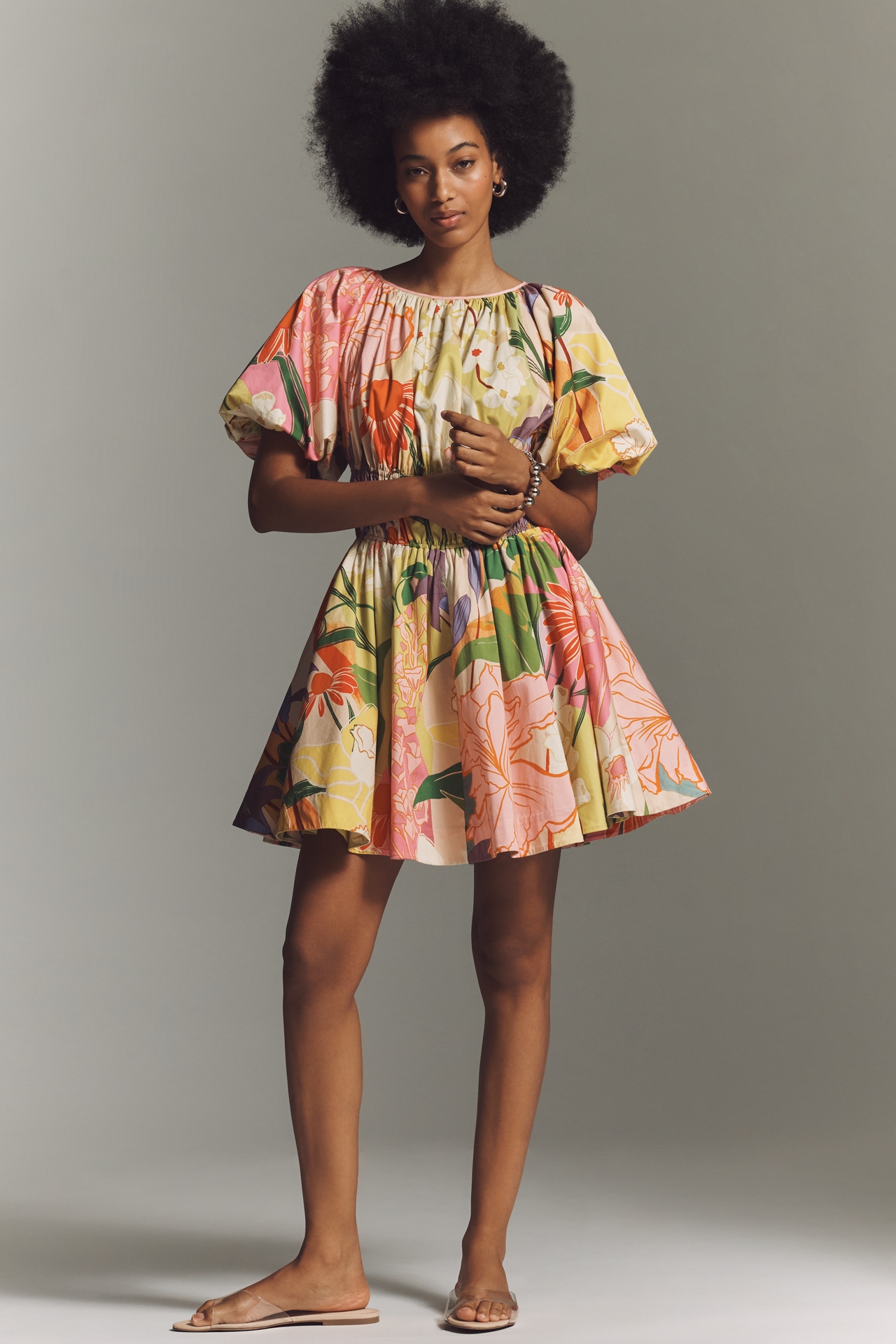 Mestiza Breakfast Puff-Sleeve Mini Dress