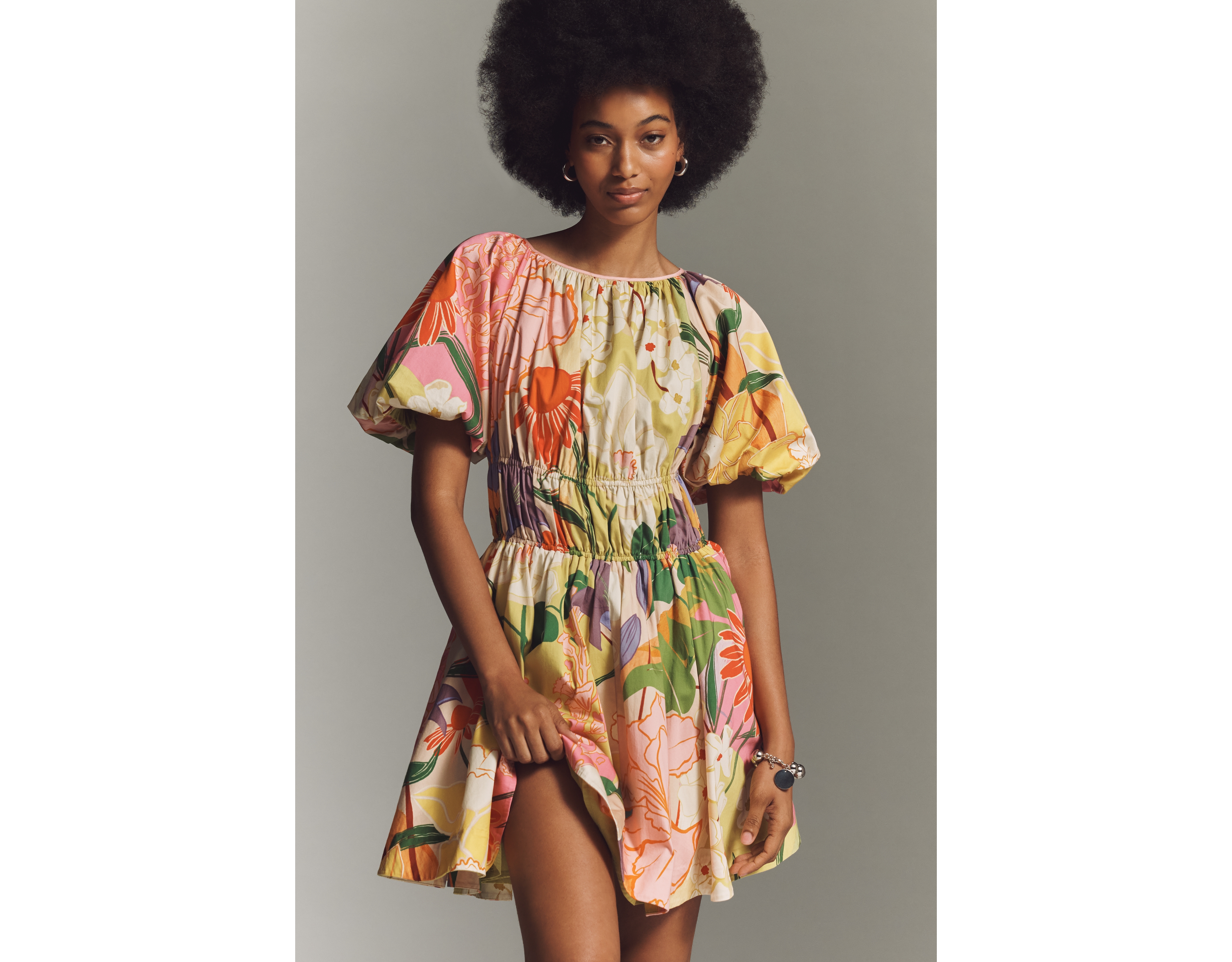 Mestiza Breakfast Puff-Sleeve Mini Dress