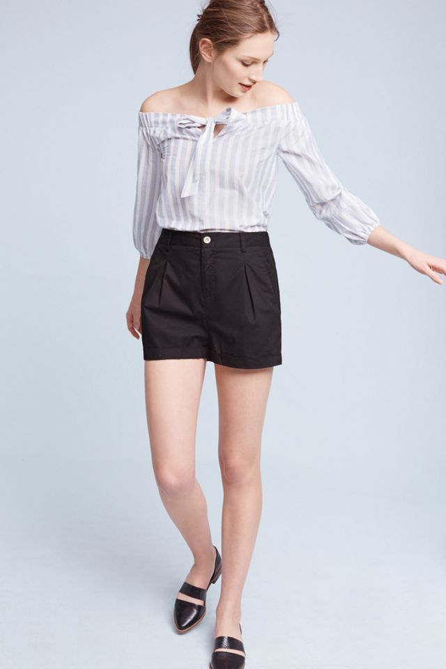 Julia Pleated Poplin Shorts #2