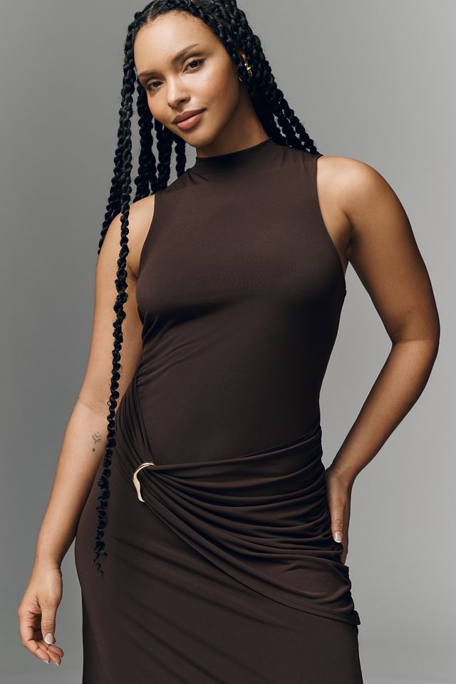 form fitting knit dress Eleonora Gottardi Side Slit Knit Dress | Green main image 1