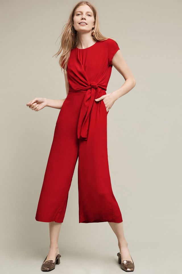 Anthropologie store red jumpsuit