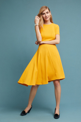 Black Halo Rory Asymmetrical Dress In Yellow