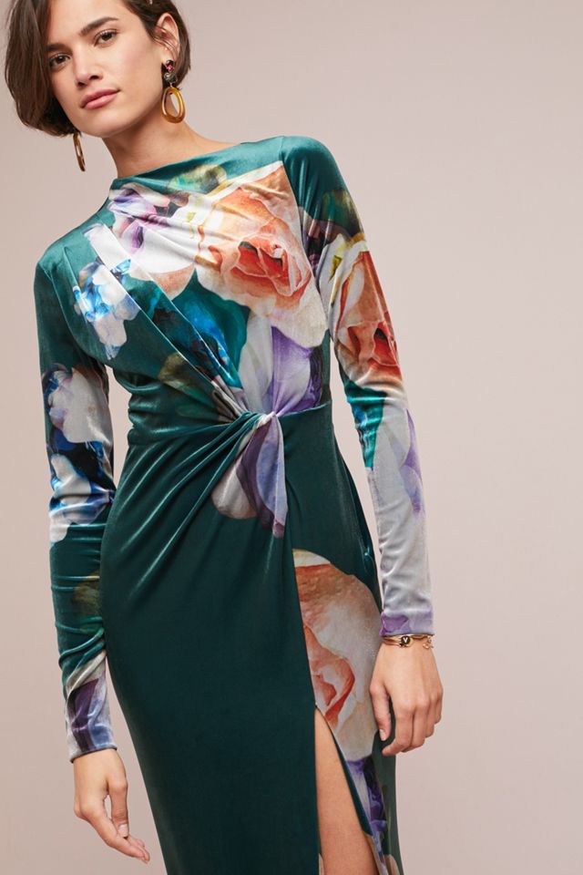 Velvet Floral Maxi Dress #2