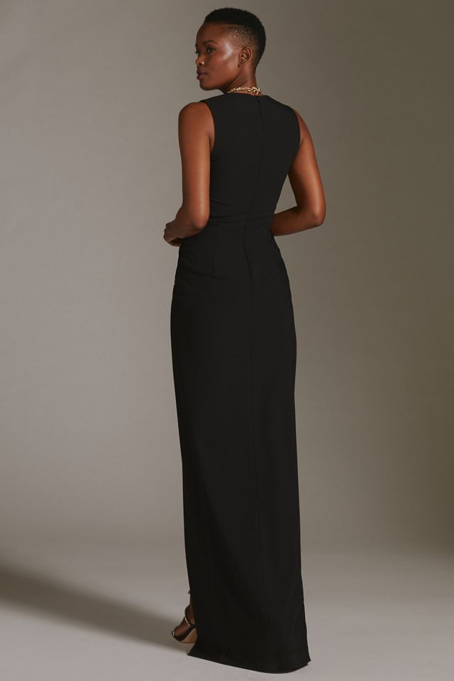 black halo eve dress NWT BLACK HALO Eve Laurel Berman Jackie O Bouvier Maxi Gown Eclipse Bl   Periwinkle Packages