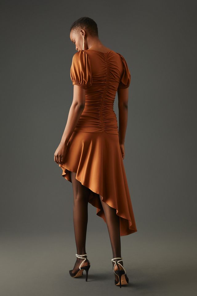 Black Halo Ruched Asymmetrical Dress #3