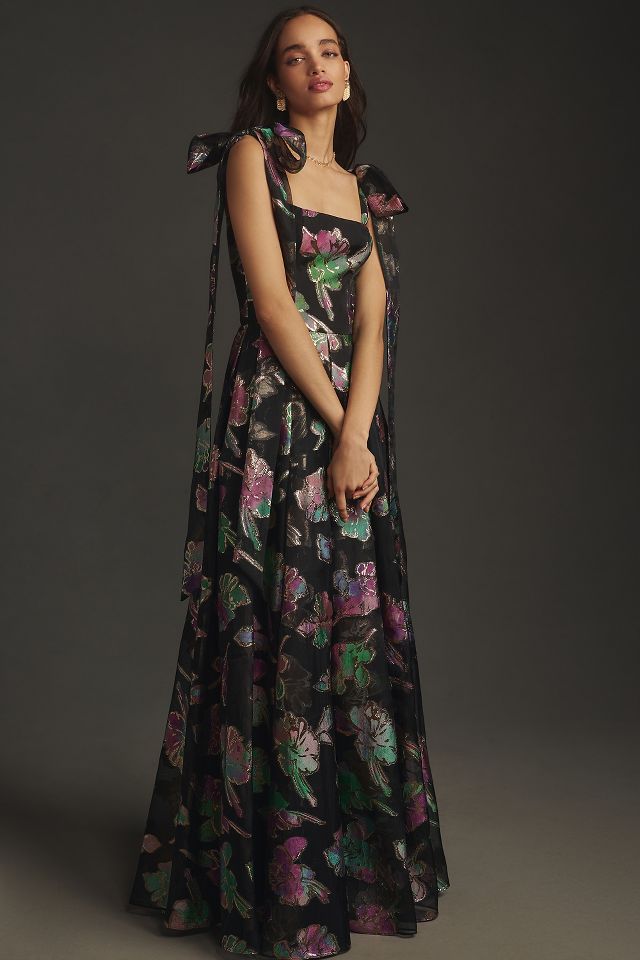 Black Halo Devalin Sleeveless Square-Neck Maxi Dress