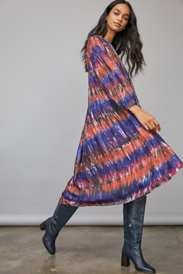 knee length dresses for ladies Gorgeous Aura Strapless Floral Tie-Dye Maxi Dress main image 0