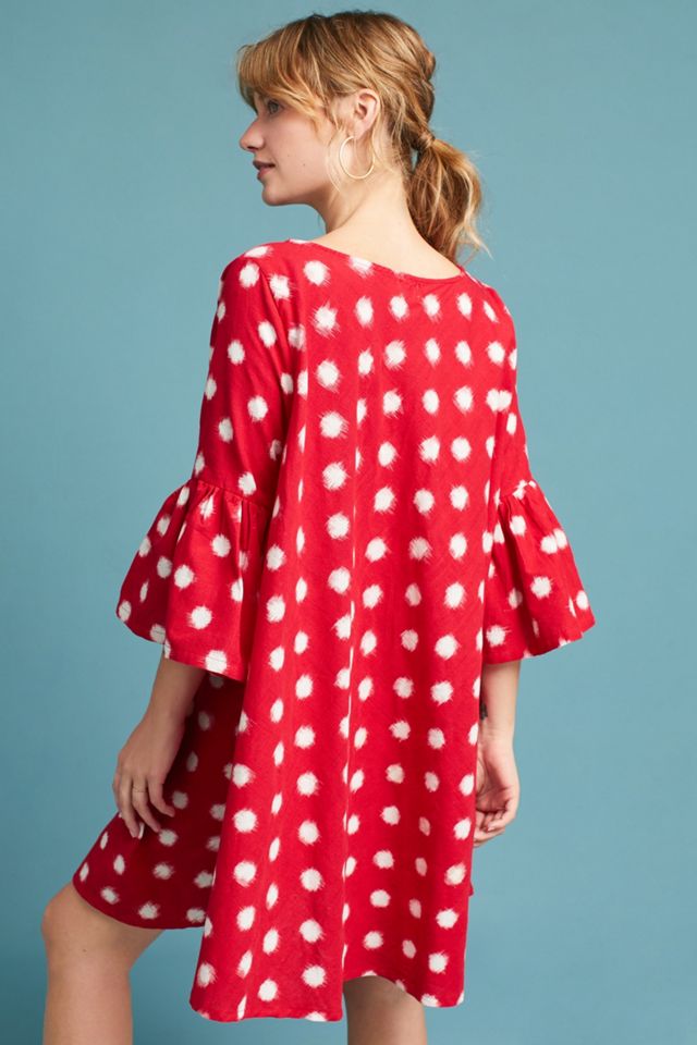 Spotted Bell-Sleeve Swing Dress #2