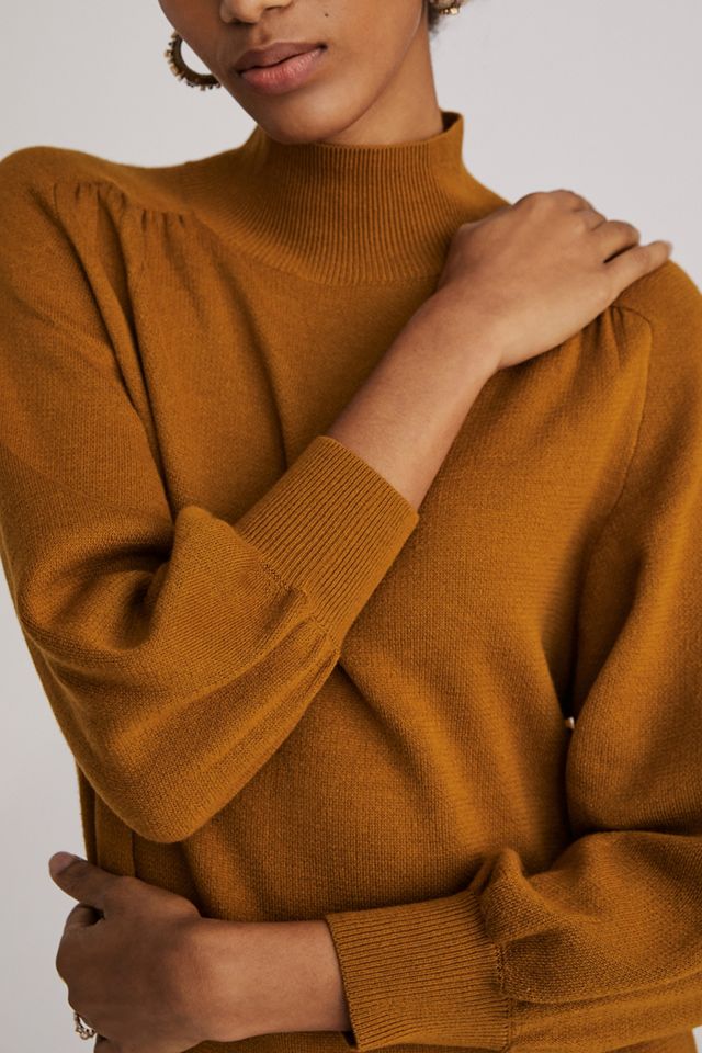 Maeve Mock Neck Sweater Tunic Dress #1