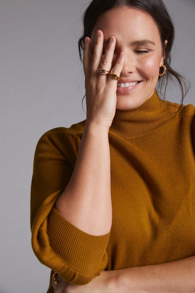 Maeve Mock Neck Sweater Tunic Dress #6