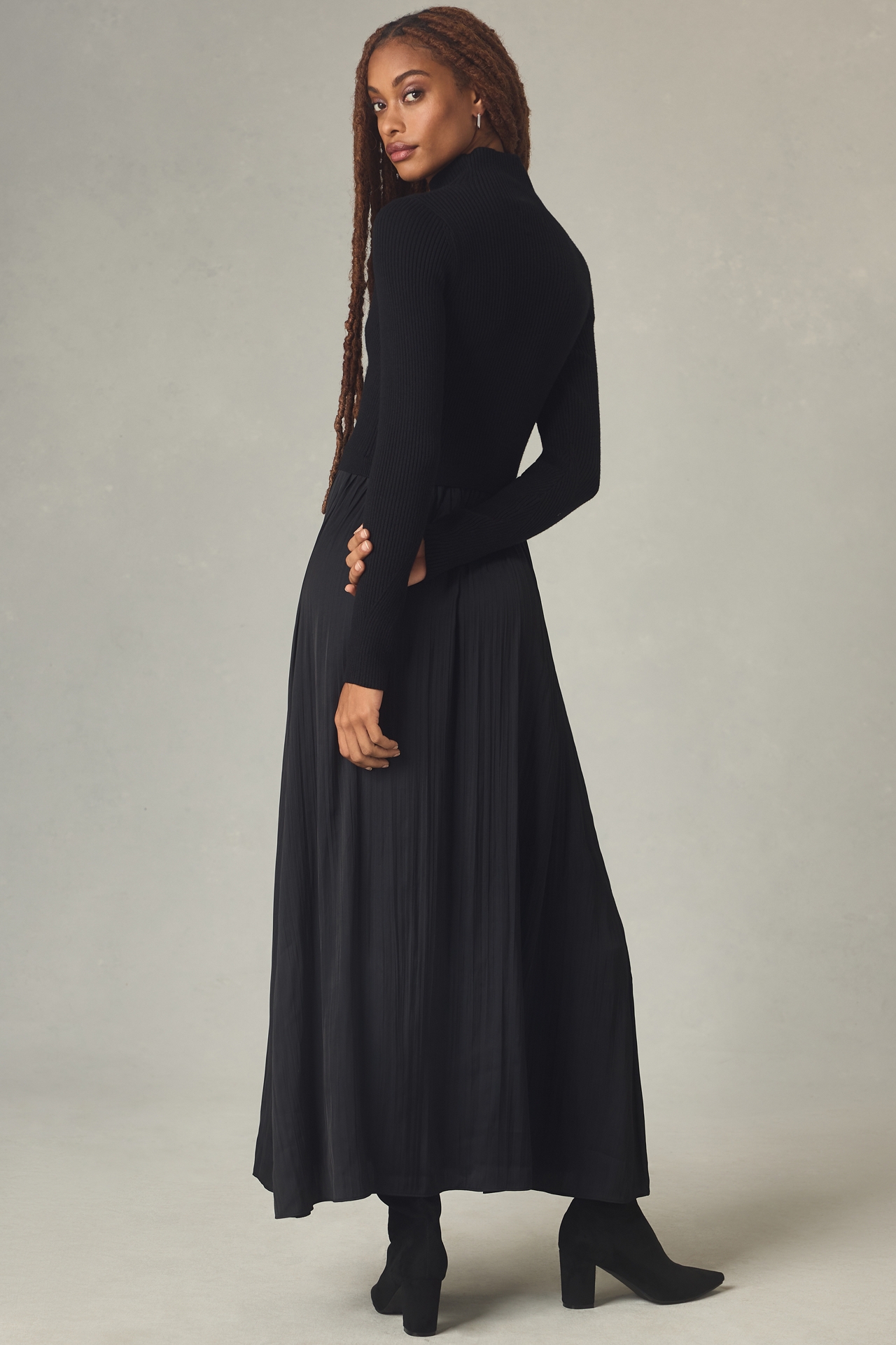 The Thea Long-Sleeve Twofer Maxi Dress