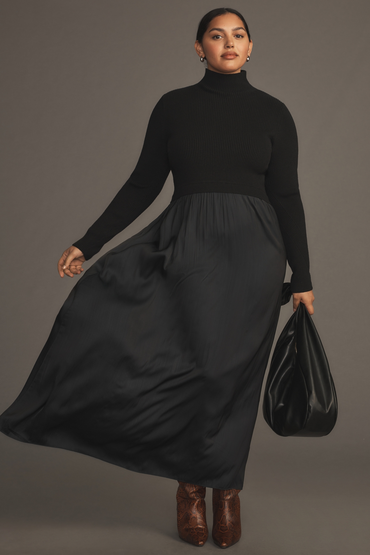 The Thea Long-Sleeve Twofer Maxi Dress