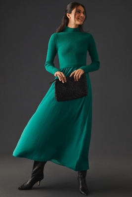 By Anthropologie Twofer Sweater Dress In Green