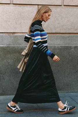 The Thea Long-Sleeve Twofer Maxi Dress