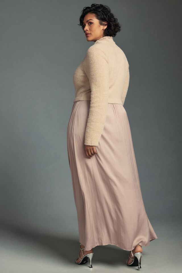 The Thea Long-Sleeve Eyelash Twofer Sweater Dress #5