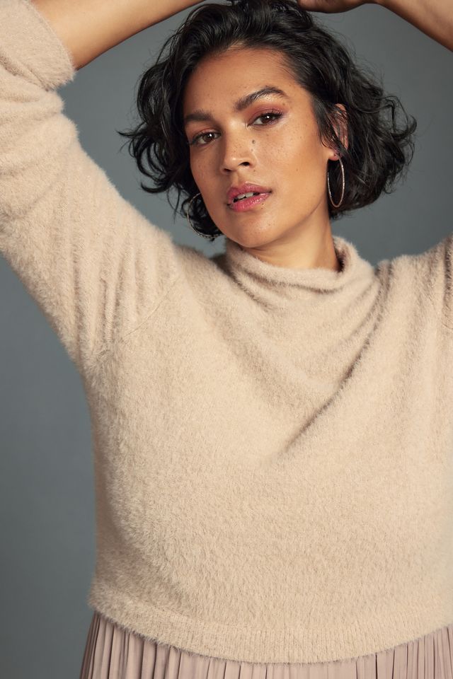 The Thea Long-Sleeve Eyelash Twofer Sweater Dress #7