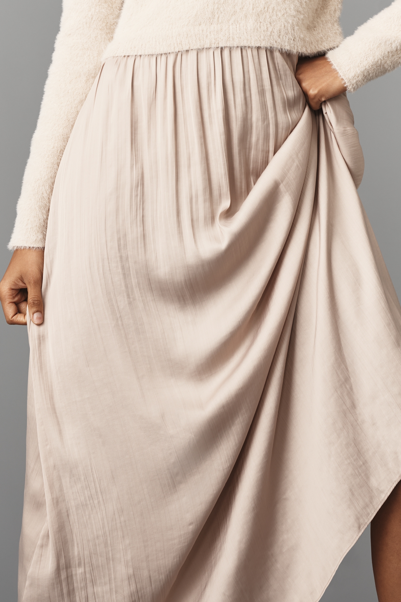 The Thea Long-Sleeve Eyelash Twofer Sweater Dress