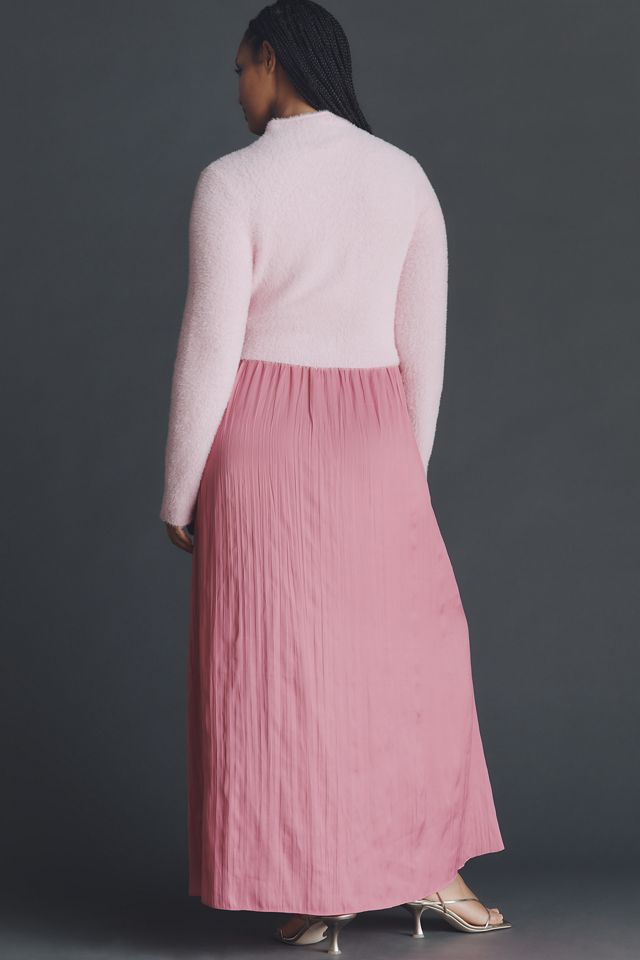 The Thea Long-Sleeve Eyelash Twofer Sweater Dress #5