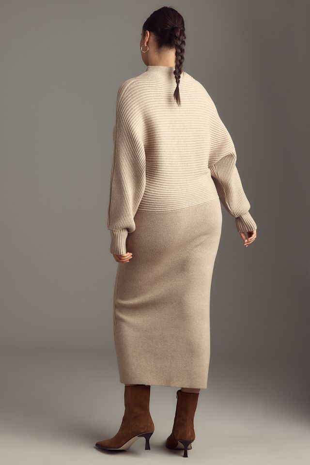 By Anthropologie Long-Sleeve Slim Sweater Midi Dress #5