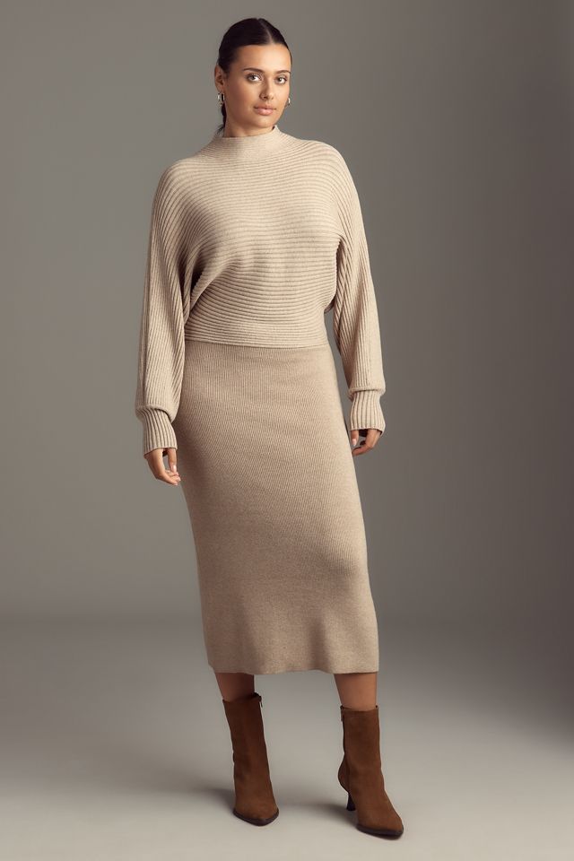 By Anthropologie Long-Sleeve Slim Sweater Midi Dress #3