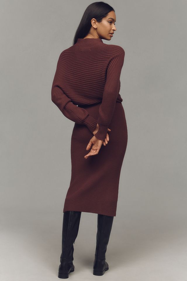 By Anthropologie Long-Sleeve Slim Sweater Midi Dress | Anthropologie