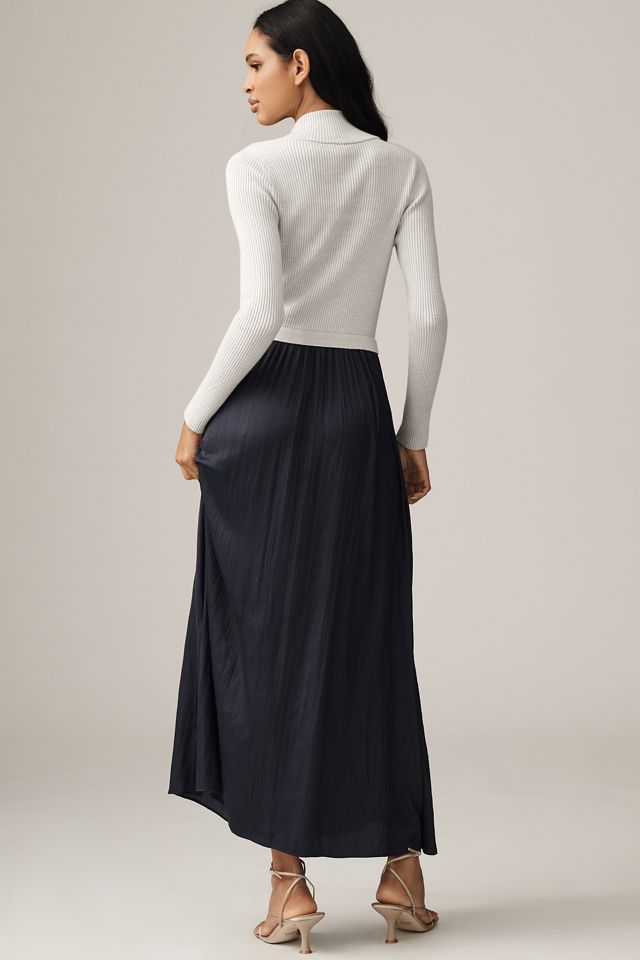 The Thea Long-Sleeve Half-Zip Maxi Dress #1