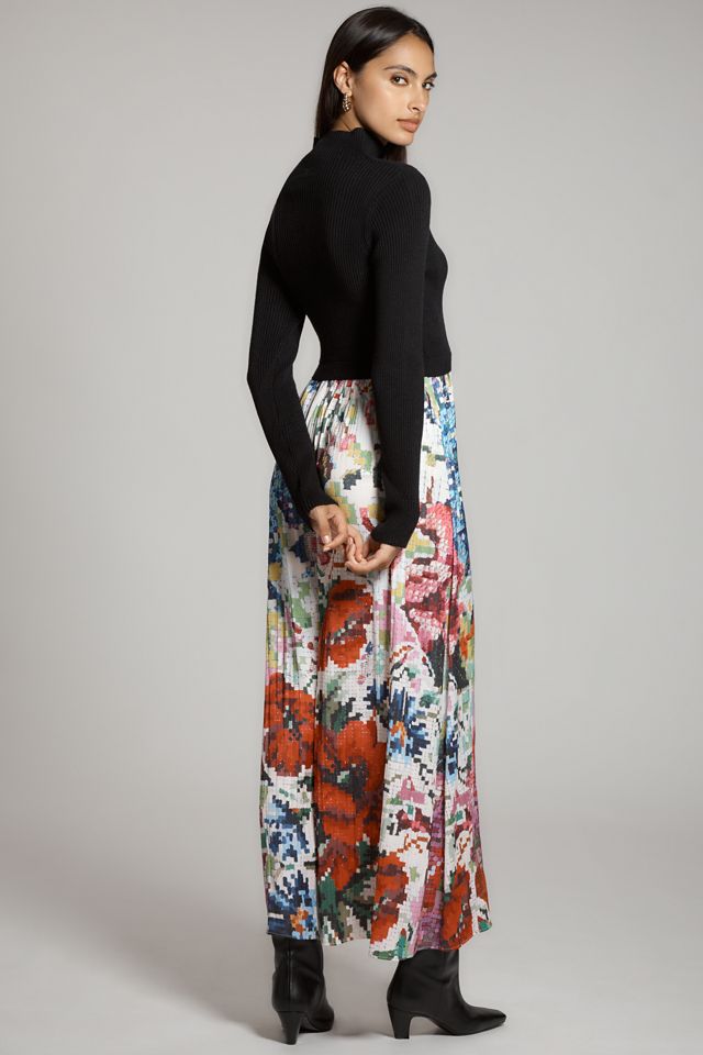 The Thea Long-Sleeve Twofer Maxi Dress  #1