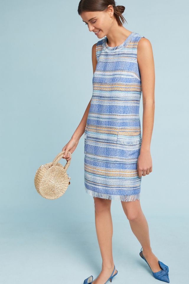 Striped Tweed Shift Dress