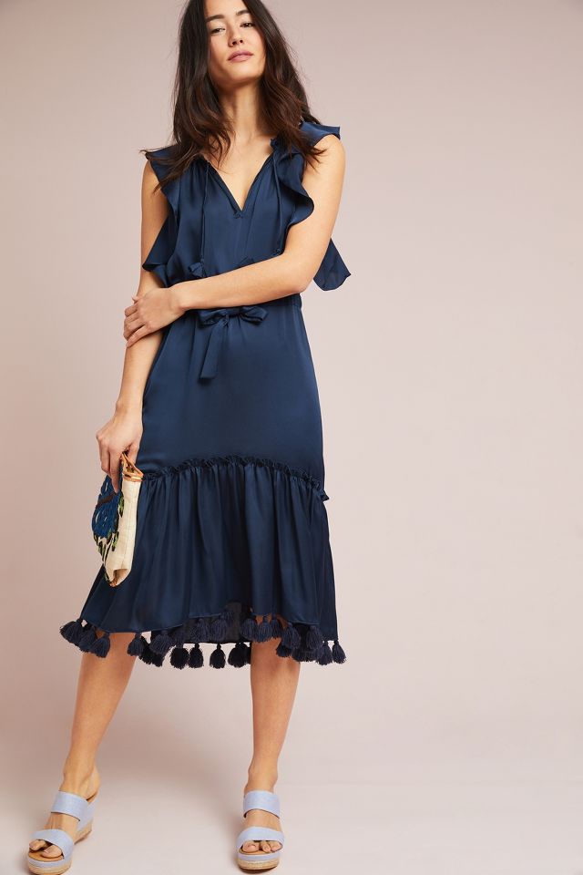 Lenora Tasseled Midi Dress Anthropologie