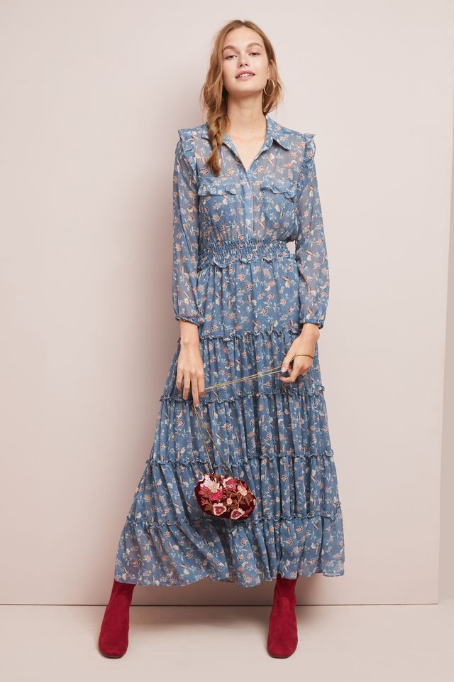 Nadine Collared Maxi Dress | Anthropologie