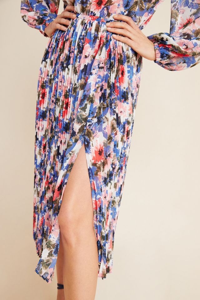 red sweetheart midi dress Red Sweetheart Neck Floral Midi Dress